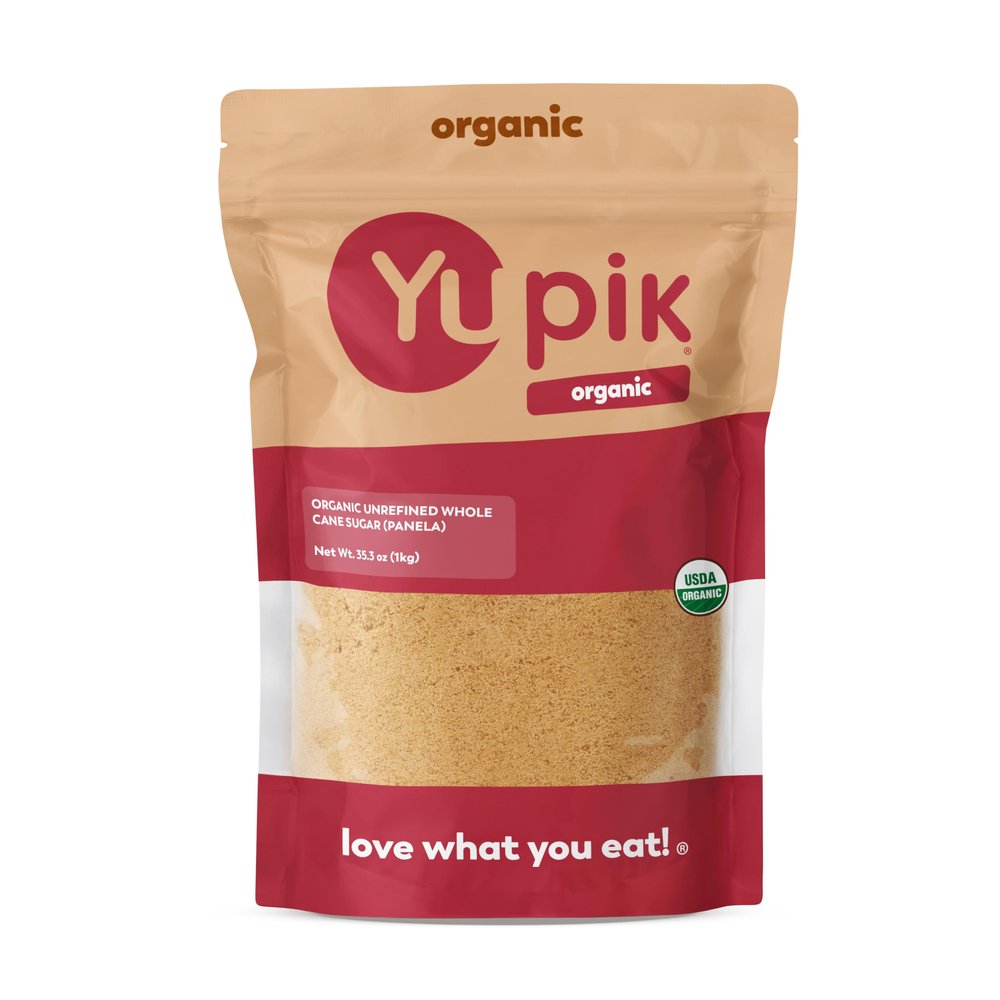 Yupik Organic Unrefined Whole Cane Sugar (Panela) 2.2 lb, Rich Raw Brown Sugar, USDA Certified Organic, Non-GMO, Gluten-Free & Kosher, Perfect for Baking, Coffee, Tea and Sweetening