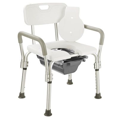 Adjustable Shower Chair,Portable Raised Toilet Seat with Handles,Safety Frame with Back and Arms for Shower and Bathroom Support