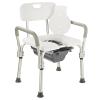 Adjustable Shower Chair,Portable Raised Toilet Seat with Handles,Safety Frame with Back and Arms for Shower and Bathroom Support view 1