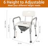 Adjustable Shower Chair,Portable Raised Toilet Seat with Handles,Safety Frame with Back and Arms for Shower and Bathroom Support view 4
