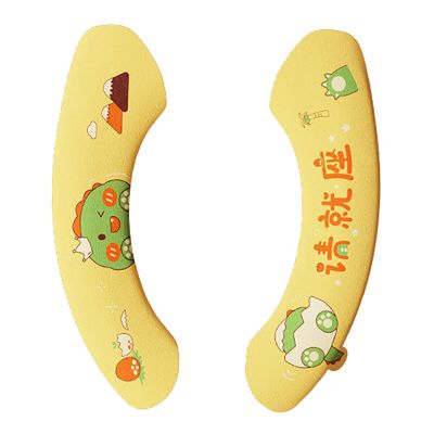 WGFOIP Adhesive Toilet Seat Cover Cartoon Pattern Toilet Seat Cushion for Home Bathroom Plush Material 1 Piece (Small Size Light Yellow)