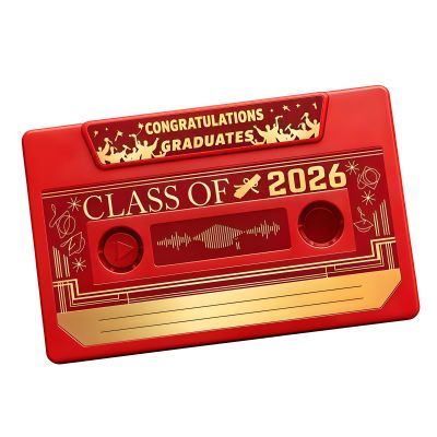 Unique Graduation Message Card Retro Tape Shape Message Card with Sound for 2026 Graduate Gift Recordable Graduation