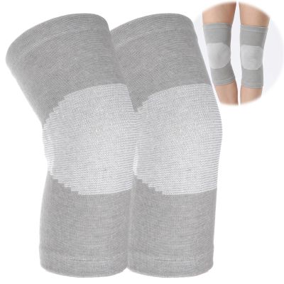2Pcs Bamboo Knee Compression Sleeve Men Women Elastic Bamboo Knee Sleeves-L