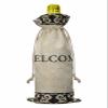 PIEPLE 10 Pack Wine Bottle Bags, Brown Welcome Vintage Wine Bottle Cover with Drawstring, Abstract Art Floral Leaves Gift Bag for Champagne, Wedding, Birthday, Party, Baby Shower view 2