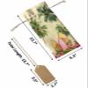 PIEPLE 10 Pack Wine Bottle Bags, Tropical Palm Tree Wine Bottle Cover with Drawstring, Summer Ocean Surfboard Floral Yellow Gift Bag for Champagne, Wedding, Birthday, Party, Baby Shower view 3