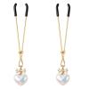 Adjustable Stainless Steel Non-Piercing Body Clips for Women with Heart Charm Decorative Body Jewelry Faux Body Accessory Gold view 1