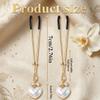 Adjustable Stainless Steel Non-Piercing Body Clips for Women with Heart Charm Decorative Body Jewelry Faux Body Accessory Gold view 3