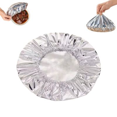 Aluminum Foil Insulated Covers for Food Reusable Microwave and Freezer Safe Lids Elastic Edges Elastic Food Wrapping Film for Dinner Plates Bowls Winter Dining Outdoor Picnic Pack of 10