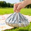 Aluminum Foil Insulated Covers for Food Reusable Microwave and Freezer Safe Lids Elastic Edges Elastic Food Wrapping Film for Dinner Plates Bowls Winter Dining Outdoor Picnic Pack of 10 view 2