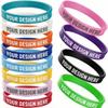 Custom Small Size Silicone Wristbands Personalized Rubber Wristbands with One-Color Printed Designs (Black, Qty 100) view 1