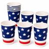 PMU 120 Pcs Patriotic Stars & Stripes American Flag Cups 9-Oz -4th of July Cups, Disposable Paper Cup, Patriotic Party Supply, Tableware Supplies for Veterans, Election & Memorial Day (12 Packs of 10) view 1