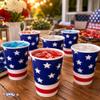 PMU 120 Pcs Patriotic Stars & Stripes American Flag Cups 9-Oz -4th of July Cups, Disposable Paper Cup, Patriotic Party Supply, Tableware Supplies for Veterans, Election & Memorial Day (12 Packs of 10) view 2