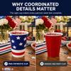 PMU 120 Pcs Patriotic Stars & Stripes American Flag Cups 9-Oz -4th of July Cups, Disposable Paper Cup, Patriotic Party Supply, Tableware Supplies for Veterans, Election & Memorial Day (12 Packs of 10) view 3