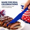 PMU 60 Pcs Patriotic Blue Plastic Table Knife - 4th of July Tableware & Patriotic Party Supplies for Holidays, Veterans, Elections, Memorial Day & Independence Day (6 Packs of 10) view 2