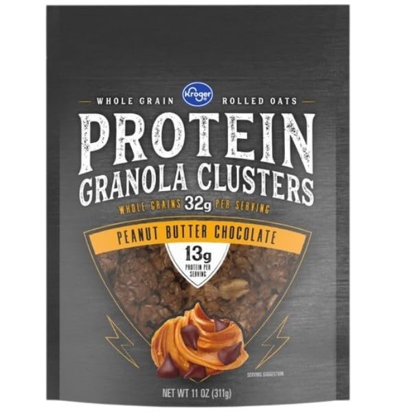 Peanut Butter Chocolate Protein Granola Cereal Clusters, Crunchy Breakfast Cereal, 11 oz