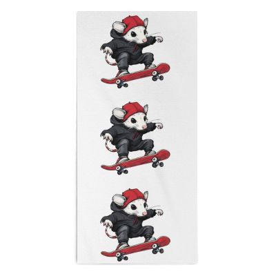 LQDSXDMH Opossum Skateboard Possum Skater Face Towels Soft Hand Towel Wash Cloths for Bathroom Gym Spa Travel