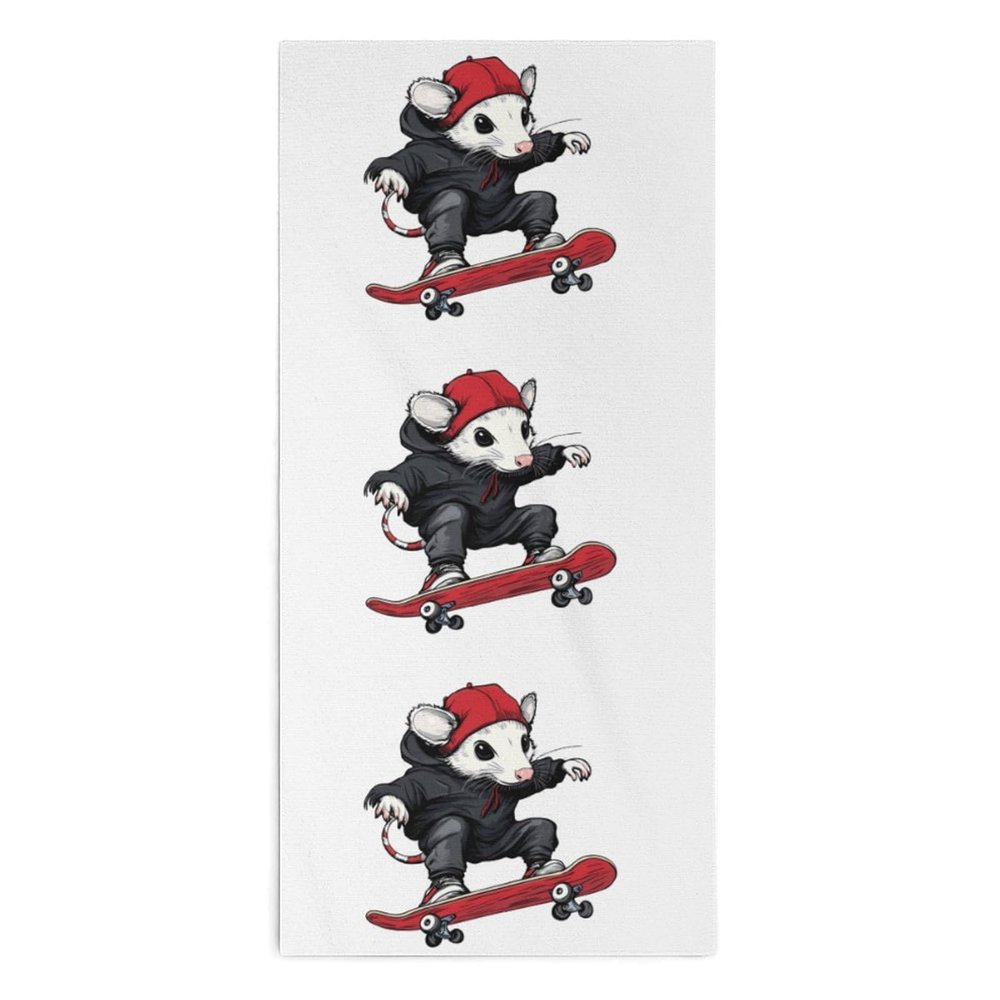 LQDSXDMH Opossum Skateboard Possum Skater Face Towels Soft Hand Towel Wash Cloths for Bathroom Gym Spa Travel