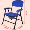 Adjustable Folding Commode Chair with Bucket for Elderly,Blue view 2