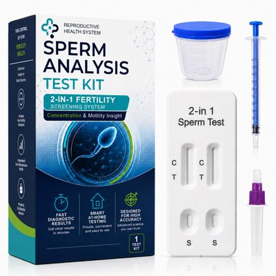 2-in-1 Male Fertility Test, At-Home Sperm Test Kit for Men