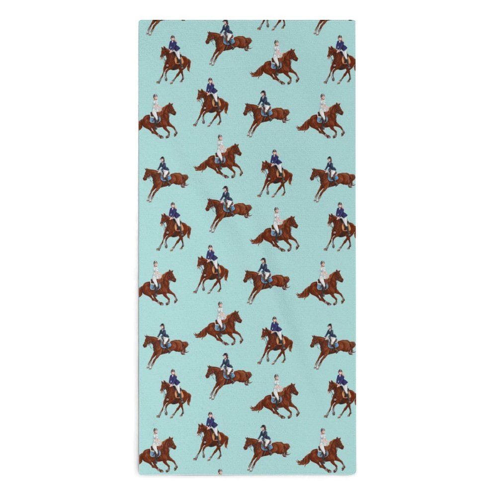 LQDSXDMH Horse Racing Face Towels Soft Hand Towel Wash Cloths for Bathroom Gym Spa Travel
