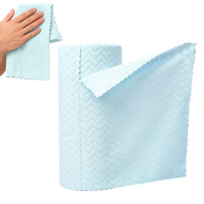 Reusable Microfiber Cleaning Towel Roll - Highly Absorbent Tear Away Cloth Sheets, Durable Washable Shop Towels, Streak Free Wiping Rags | Window Glass Polishing, Automotive Detailing, Househo