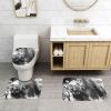 Tnghiucuj Abstract Oil Stroke Home Decor 3in1 Custom Flannel Bathroom Mat Set, Contour & Toilet Lid Cover Bath Floor Rugs view 2