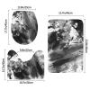 Tnghiucuj Abstract Oil Stroke Home Decor 3in1 Custom Flannel Bathroom Mat Set, Contour & Toilet Lid Cover Bath Floor Rugs view 3
