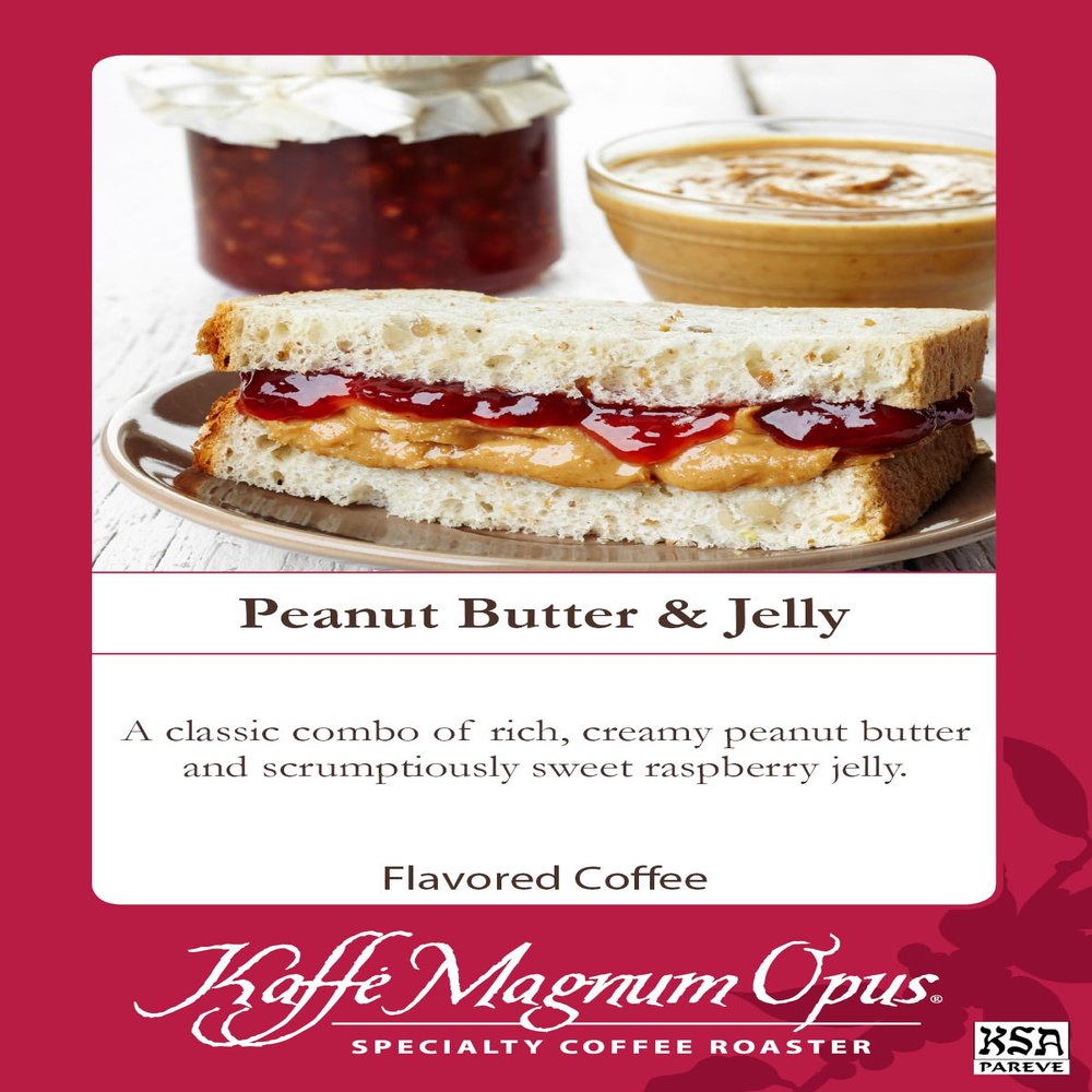 Kaffe Magnum Opus Peanut Butter & Jelly Ground Coffee 2 Count of 5 lb, 10 lb Case, Gourmet Flavored Blend