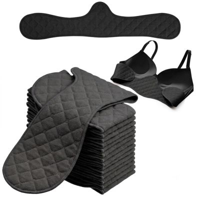 10Pack Boob Bra Towel for Breast Towel Sling Bra Liners for Sweat Towels for Women 3 Layer Reusable Underboob Sweat Absorber (Black, 1 piece)