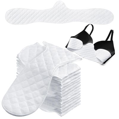 10Pack Boob Bra Towel for Breast Towel Sling Bra Liners for Sweat Towels for Women 3 Layer Reusable Underboob Sweat Absorber (White, 10PC)