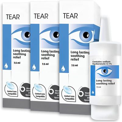 Tear Hydrating Comfort Drops, Long-Lasting Moisture Support, 10 mL - Pack of 3