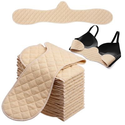 10Pack Boob Bra Towel for Breast Towel Sling Bra Liners for Sweat Towels for Women 3 Layer Reusable Underboob Sweat Absorber (Beige, 10PC)