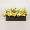 werdecade Daisy Wooden Flower Box Centerpiece - Thanksgiving Faux Floral Arrangement, Rustic Crate with Floral, Spring/Summer/Fall Table Decor, Autumn Harvest Home Accent (Yellow) view 1