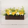 werdecade Daisy Wooden Flower Box Centerpiece - Thanksgiving Faux Floral Arrangement, Rustic Crate with Floral, Spring/Summer/Fall Table Decor, Autumn Harvest Home Accent (Yellow) view 2