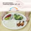 Omquot 4 Compartments Round Section Plate with Non-Slip Mat for Seniors and Children Melamine 1 Unit (White) view 2
