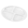 Omquot 4 Compartments Round Section Plate with Non-Slip Mat for Seniors and Children Melamine 1 Unit (White) view 4