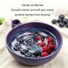 Berry Washing Bowl Not easily broken, Lighter Fruit Washer Colander for Strawberries Grapes Tomatoes, Multipurpose Self Spinning Kitchen Rinse washer with Holes, Easy To Use(Blue-brown) view 2