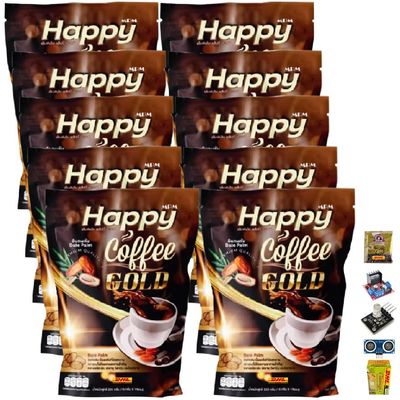 14in1 Arabica Roasted HappyCoffeeGold Coffee 225g Snack Set 10