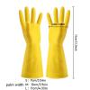 Dishwashing Long Sleeves Rubber Gloves Yellow Reusable for Kitchen Cleaning(Large) view 2
