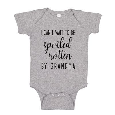 The Shirt Den Can't Wait to Be Spoiled Pregnancy Announcement Baby One Piece Bodysuit 12 mo Athletic Heather