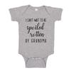 The Shirt Den Can't Wait to Be Spoiled Pregnancy Announcement Baby One Piece Bodysuit 12 mo Athletic Heather view 1