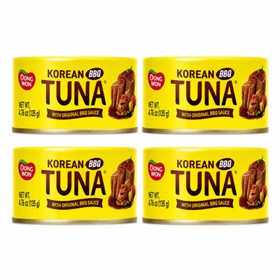 Dongwon Korean BBQ Tuna with Galbi Sauce, Ready to Eat, 4 Pack, 4.76oz Each
