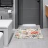 Pastel Floral Pattern Crystal Velvet Bath Mat 15.7"x23.6", Absorbent Washable Door Mat with Non Slip Rubber Backing, Bathroom Rug for Entryway Bathroom Kitchen Living Room view 4