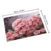 Pink Roses and Heart Crystal Velvet Bath Mat 15.7"x23.6", Absorbent Washable Door Mat with Non Slip Rubber Backing, Bathroom Rug for Entryway Bathroom Kitchen Living Room view 2