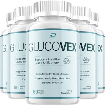 Glucovex Capsules Glucovex Pills Advanced Formula, Natural Ingredients, Extra Strength for Health Support - 5 Pack - 300 Capsules