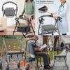 LACIYISON Grey Zebra Stripe Butterfly Print Rollator Seat and Back Rest Covers Walker Storage Bag Set of 3 Universal Fit Rollator Accessories Walker Seat Cover Bag Under Seat for Seniors view 2