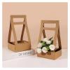 Xuanqiu valentines flower boxes 50Pcs Kraft Paper Flower Box Portable Rose Bouquet Basket Home Decor Wedding Arrangement Birthday Party Gift Packaging view 2