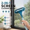 2-in-1 Window Screen Cleaner Brush, Multifunctional Screen Brush with Soft Cloth & TPR Squeegee, Mesh Cleaning Brush for Patio Doors, Window Tracks, Porch Screens, Pet Homes view 3