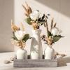 OBreezify Boho Dried Pampas Grass in vase with Wooden Tray Boho Home Decor view 1