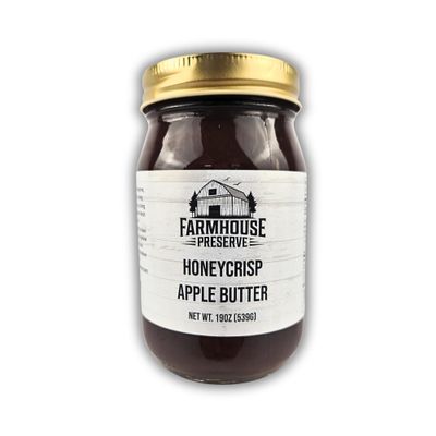 Farmhouse Preserve Honeycrisp Apple Butter, Small Batch Amish Recipe, Real Honeycrisp Apples, Cinnamon Spiced, Gluten Free, No Corn Syrup, 19oz Jar (Pack of 1)